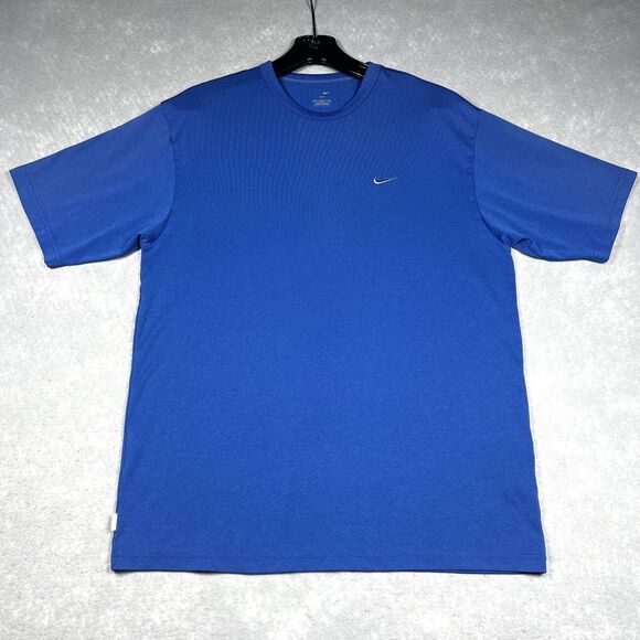 Nike Dri-Fit Blue Crew Neck Short Sleeve Running Training Fitness Shirt Men’s M - Picture 1 of 12